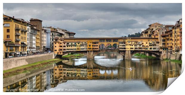  Ponte Vecchio Florence Tuscany Italy  Print by Diana Mower