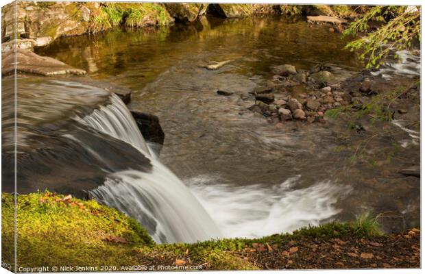 Pont Cwm y Fedwen Falls Central Brecon Beacons Canvas Print by Nick Jenkins