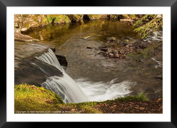 Pont Cwm y Fedwen Falls Central Brecon Beacons Framed Mounted Print by Nick Jenkins