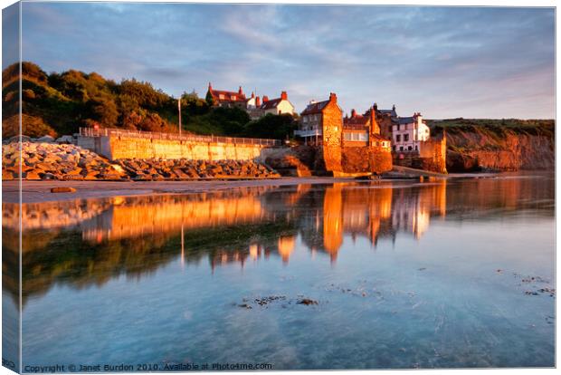 Robin Hood's Bay Sunrise Canvas Print by Janet Burdon