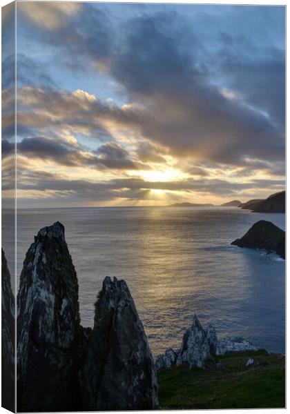Sunset Dunmore Head Canvas Print by barbara walsh