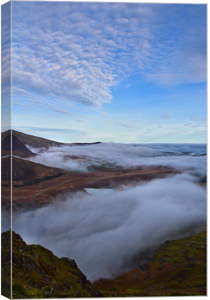 Foggy view from the Conor Pass Canvas Print by barbara walsh