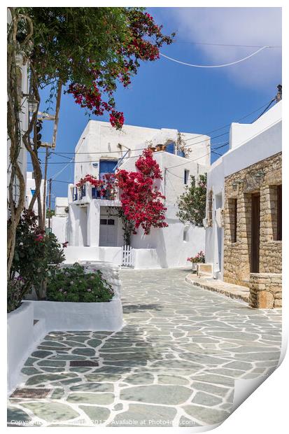 Cottage in the old town at Folegandros.. Print by Chris North