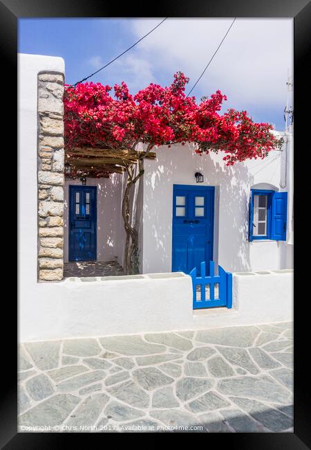 Cottage at Folegandros Framed Print by Chris North