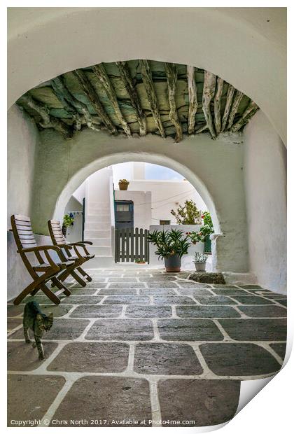 Old Town, Folegandros Island. Print by Chris North