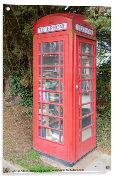Red telephone box as a mobile library Acrylic by Simon Bratt LRPS