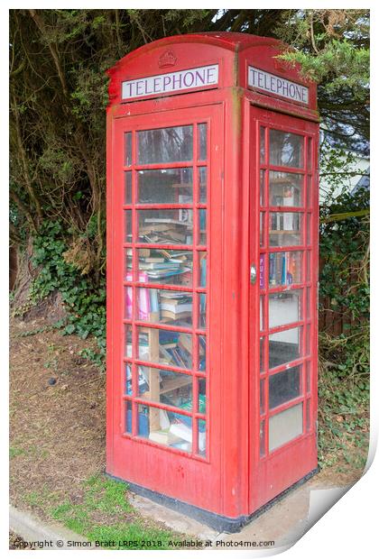 Red telephone box as a mobile library Print by Simon Bratt LRPS