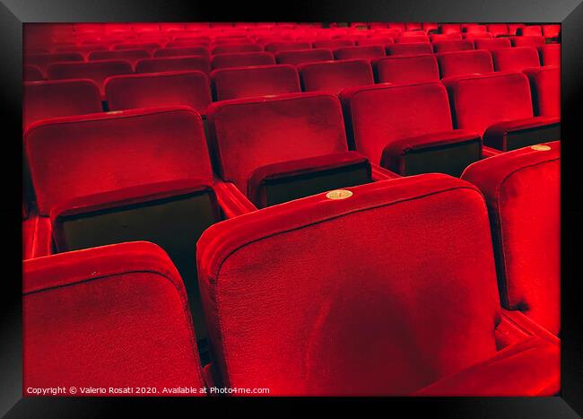 Empty red velvet armchairs Framed Print by Valerio Rosati