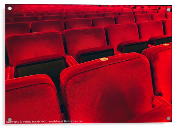 Empty red velvet armchairs Acrylic by Valerio Rosati