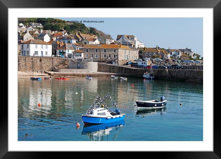 high tide at mousehole in cornwall Framed Mounted Print by Kevin Britland
