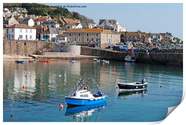 high tide at mousehole in cornwall Print by Kevin Britland