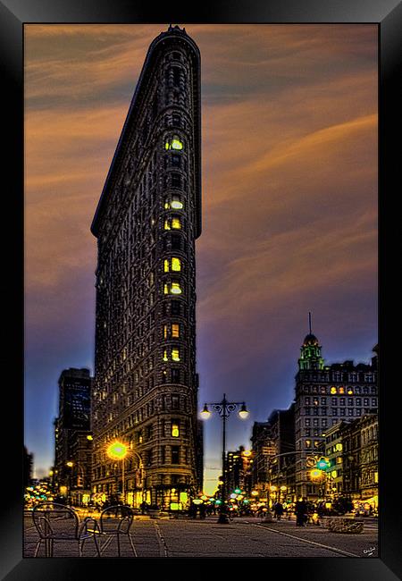 The Flatiron At Twilight Time Framed Print by Chris Lord