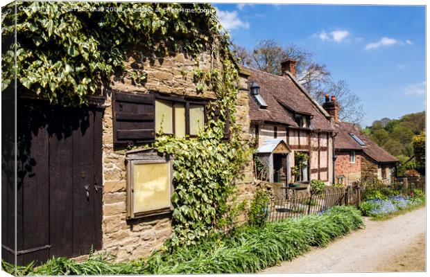 Old Shropshire Cottages Canvas Print by Pearl Bucknall