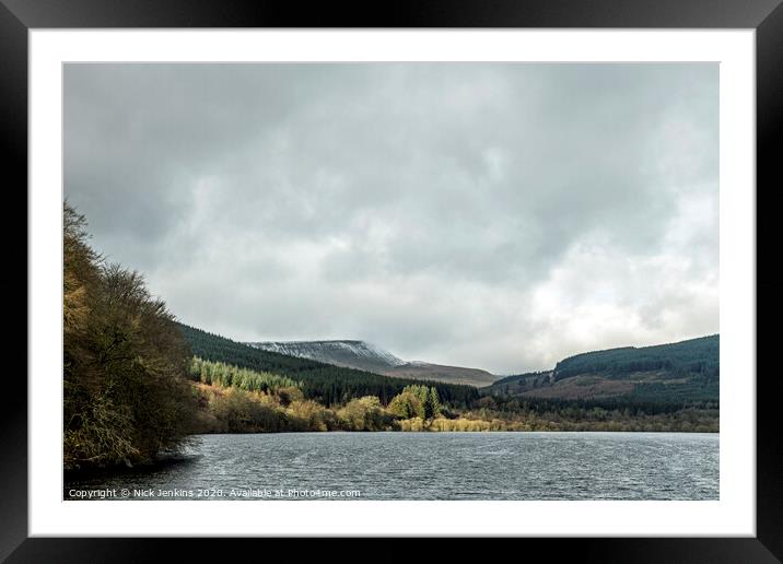 Pentwyn Reservoir Central Brecon Beacons Wales Framed Mounted Print by Nick Jenkins
