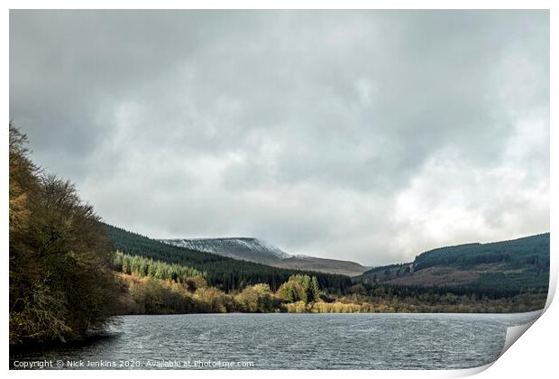 Pentwyn Reservoir Central Brecon Beacons Wales Print by Nick Jenkins