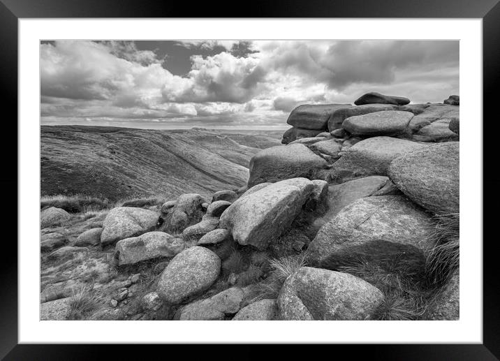 Crowden Tower, Kinder Scout, Peak District Framed Mounted Print by Andrew Kearton
