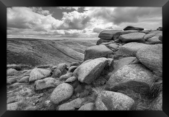 Crowden Tower, Kinder Scout, Peak District Framed Print by Andrew Kearton