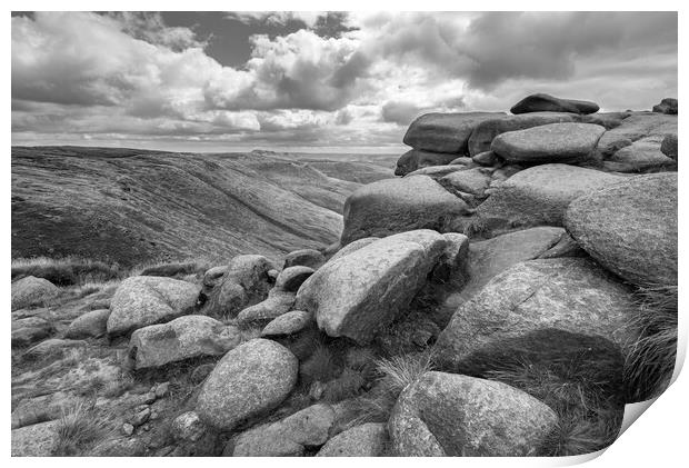 Crowden Tower, Kinder Scout, Peak District Print by Andrew Kearton
