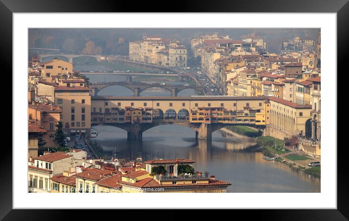 The Ponte Vecchio in Florence, Italy Framed Mounted Print by Alan Crawford