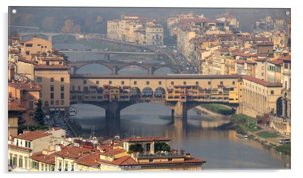 The Ponte Vecchio in Florence, Italy Acrylic by Alan Crawford