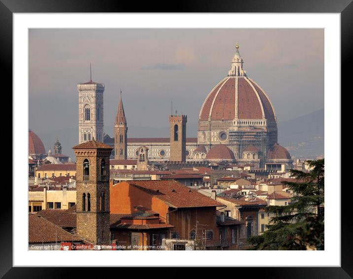 Brunelleschi's Dome and Florence Cathedral, Italy Framed Mounted Print by Alan Crawford