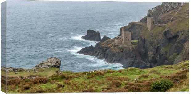 Botallack mine Cornwall Canvas Print by chris smith