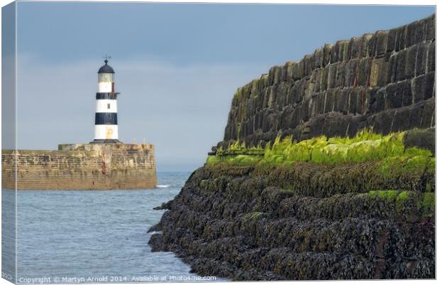 Seaham Harbour Lighthouse, County Durham Canvas Print by Martyn Arnold