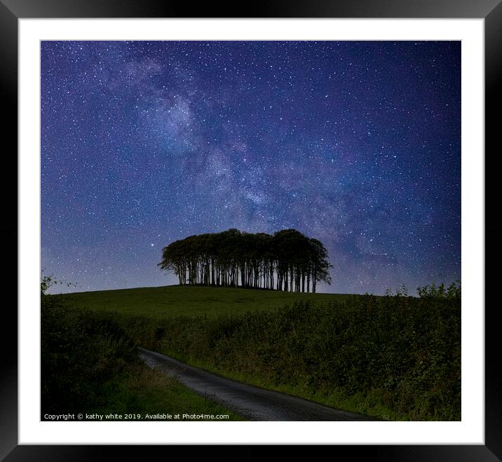 Nearly Home Trees, Coming home trees,  Milky Way Framed Mounted Print by kathy white