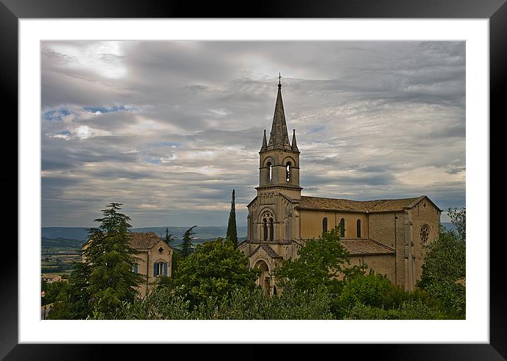 Bonnieux Church Framed Mounted Print by Jacqi Elmslie