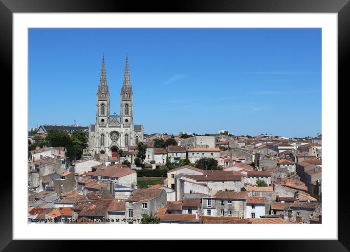 Old town Niort skyline, France Framed Mounted Print by Imladris 