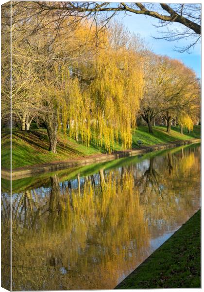 Canal Reflections Canvas Print by David Hare