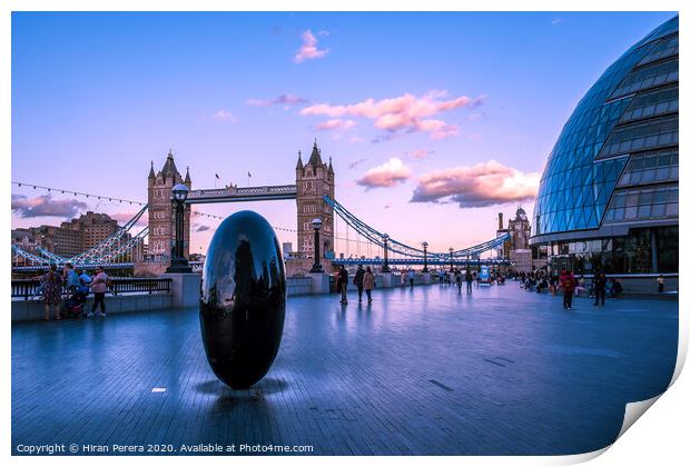 Tower Bridge and City Hall at Sunset Print by Hiran Perera