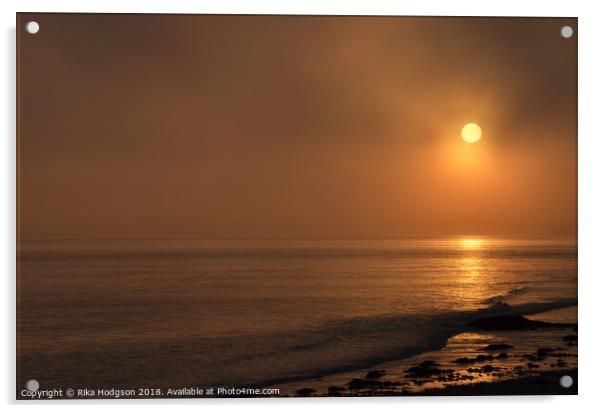 Dark Sunset, Marazion, Cornwall, England  Acrylic by Rika Hodgson