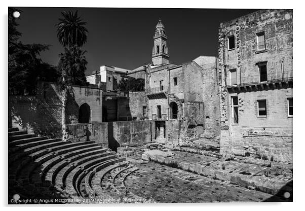 Lecce Roman Theatre (Teatro Romano) mono Acrylic by Angus McComiskey