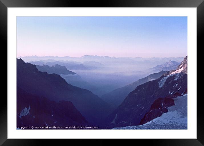 Misty Alpine Valley Framed Mounted Print by Mark Brinkworth