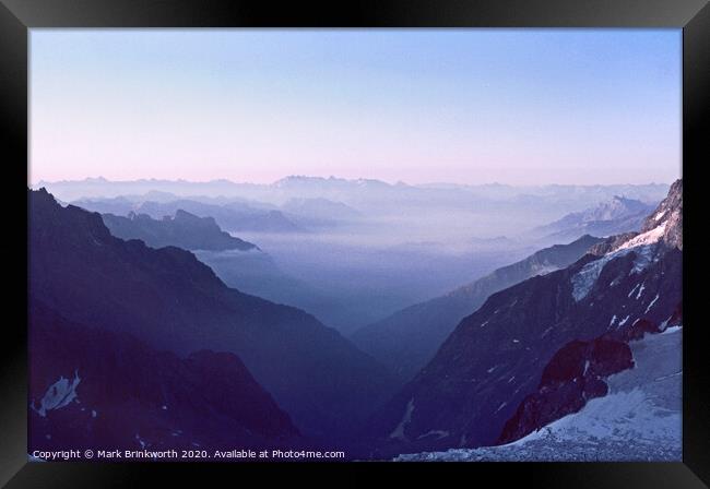 Misty Alpine Valley Framed Print by Mark Brinkworth