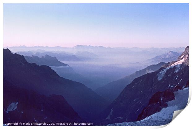 Misty Alpine Valley Print by Mark Brinkworth