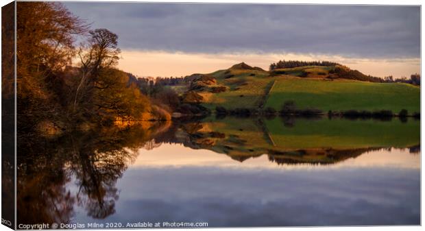 Lochcote Reservoir and Kipps Hill Canvas Print by Douglas Milne
