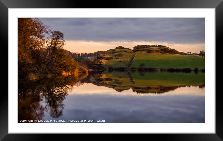 Lochcote Reservoir and Kipps Hill Framed Mounted Print by Douglas Milne