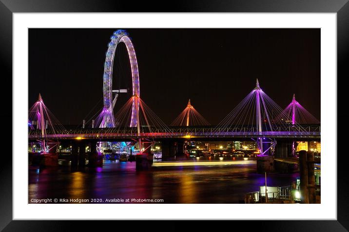 London Eye and Golden Jubilee Bridges, London Framed Mounted Print by Rika Hodgson