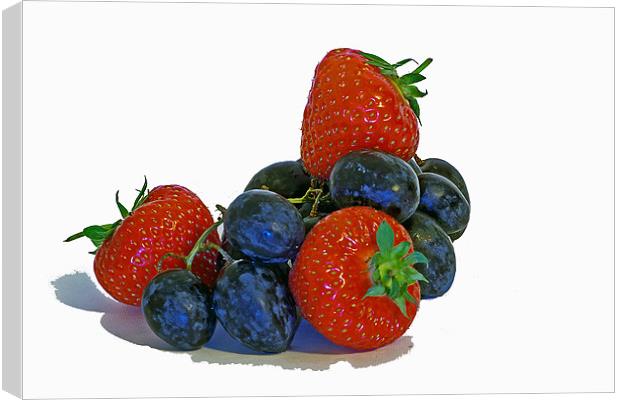 Strawberries and  grapes Canvas Print by Doug McRae