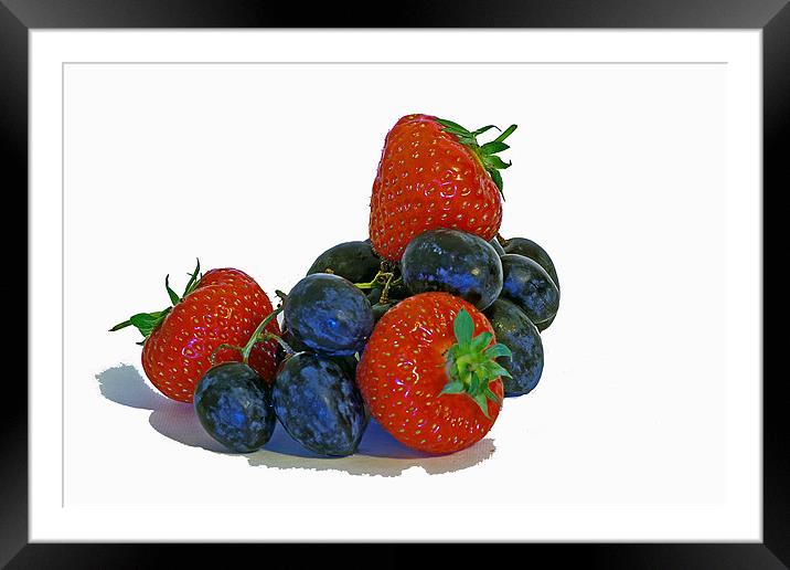 Strawberries and  grapes Framed Mounted Print by Doug McRae