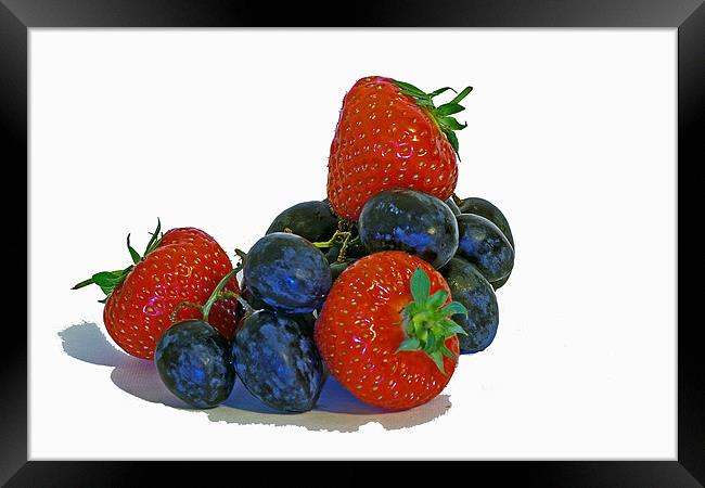 Strawberries and  grapes Framed Print by Doug McRae