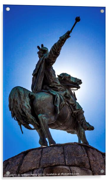 Bogdan Khmelnitsky Equestrian Statue Sofiyskaya Square Kiev Ukra Acrylic by William Perry