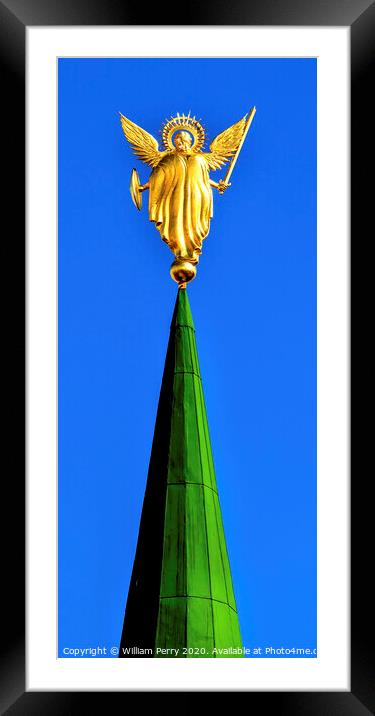 Archangel Michasel Statue Saint Sophia Sofia Cathedral Kiev Ukra Framed Mounted Print by William Perry
