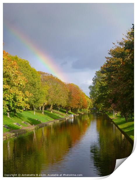 Rainbow over the Canal in Hythe  Print by Antoinette B