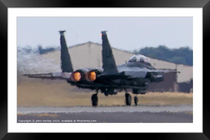 "Brakes Off"  MacDonnell-Douglas F15 After Burn Ta Framed Mounted Print by john hartley