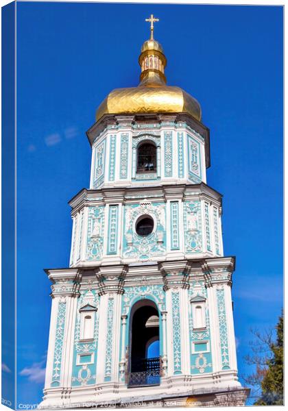 Saint Sophia Sofia Cathedral Tower Sofiyskaya Square Kiev Ukrain Canvas Print by William Perry