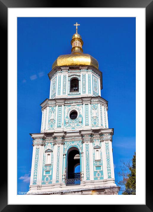Saint Sophia Sofia Cathedral Tower Sofiyskaya Square Kiev Ukrain Framed Mounted Print by William Perry