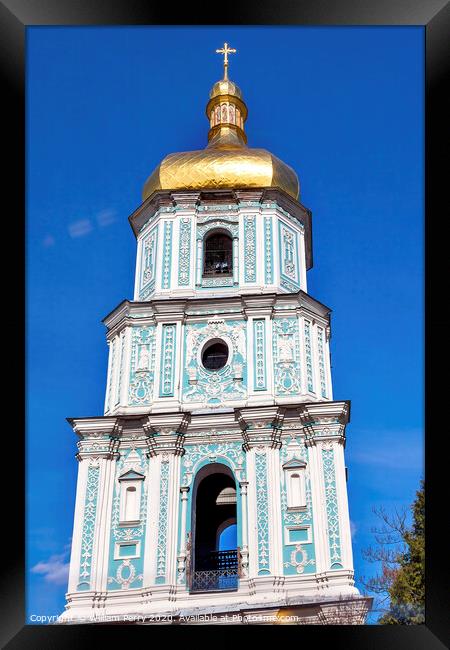 Saint Sophia Sofia Cathedral Tower Sofiyskaya Square Kiev Ukrain Framed Print by William Perry